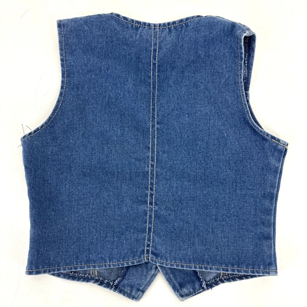 Vintage Levis White Tab Kids Embroidered Denim Vest Toddler USA‎ 70s RARE FIND